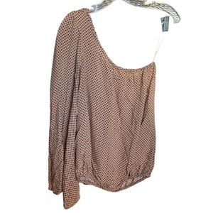 Zara women’s one shoulder bell sleeve printed blouse